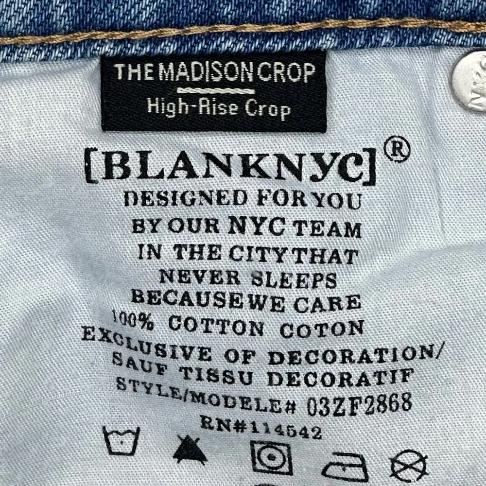Blank NYC NWT Jeans Throwback Landscape Crop High Rise‎ Festival Hippie Sz 24 - Picture 13 of 14